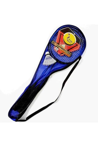SLİPT Çantalı Bedminton Seti 2 Raket 3 Top Badminton Seti (Mavi)