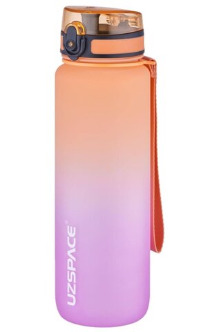 Uzspace FiftyFifty 1000ml BÜYÜK BOY Çift Renk Softtouch FF Collection Su Matarası Turuncu-Mor