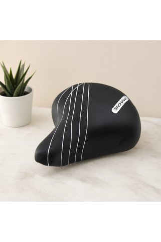 Eco Lounge Büyük Geniş Bisiklet Sele 20.5x24 cm (Yaylı) Siyah-Beyaz
