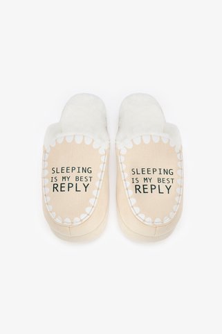 Penti Kum Sleeping Slogan Desenli Terlik