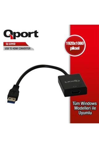 Qport Q-UHD USB 3.0 TO HDMI DÖNÜŞTÜRÜCÜ BZSSS