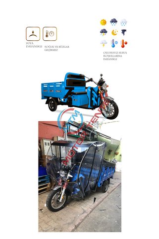 Kasalı Model Üç Tekerli Motor Ön Kabin Motolüx /yuki /stmax / Kral/ Arora Markalara Uyumlu- Siyah
