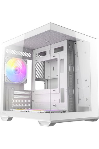 HANEL CX60M ARGB White Mikro-ATX Oyuncu Kasası, Panoramik Temperli Cam Panel, 3x120mm ARGB Fan Dahil, Beya
