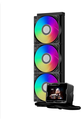 HANEL CPS GT360M ARGB Display BK 360mm AIO Sıvı CPU Soğutucu, 2.8” IPS Ekran, 300W TDP, 3x120mm ARGB PWM F