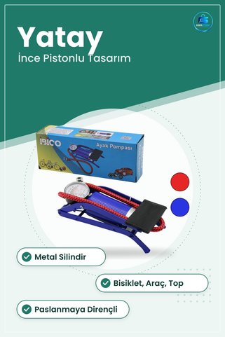 TARER Ayak Pompası Yatay İnce Pistonlu Araç Bisiklet Motor Şşleme Ürünler Dayanıklı Metal