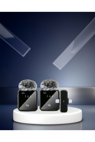 tecnocom İki Mikrofonlu Kablosuz Yaka Mikrofon Seti