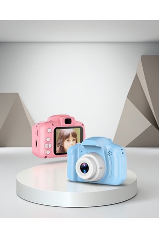 tecnocom 8MP Mini Çocuk Fotoğraf Makinesi Pembe Ses Kaydı Ile