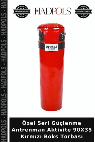 HadPols Özel Seri Güçlenme Antrenman Aktivite 90X35 Kırmızı Boks Torbası