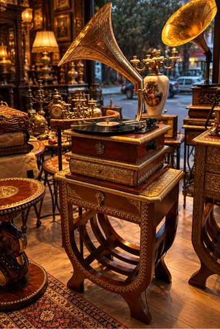 Vintage GRAMOFON ÖZEL PRİNÇ ÇAKMA