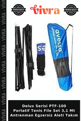 Vivra Delux Serisi PTF-100 Portatif Tenis File Set 3,1 Mt Antrenman Egzersiz Aleti Takım