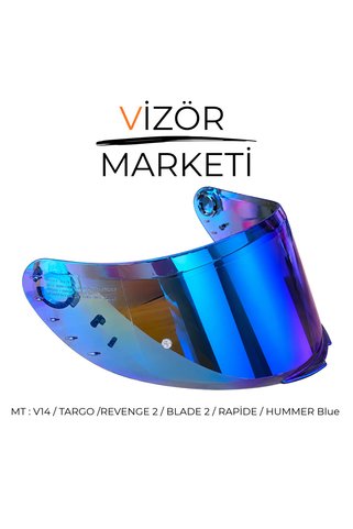 AEGIS MT : V14 / TARGO /REVENGE 2 / BLADE 2 / RAPİDE / HUMMER Blue Vizör