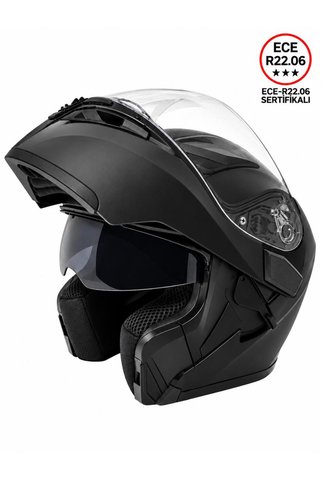 SKY HELMETS 902 MAAT BLACK Çene Açılır Motosiklet Kaskı