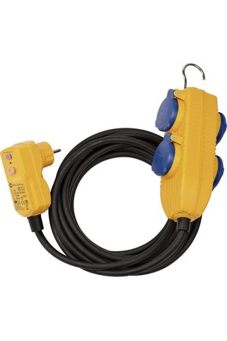 STRSTORE 1168720010 Schutzadapterleitung 5 m H07RN-F3G1,5 Fi-fiş ve PowerBlock, siyah, mavi, turuncu