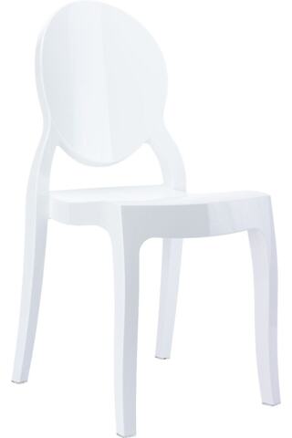 Siesta Baby Elızabeth Plastik Contract Sandalye Parlak Beyaz Mutfak Balkon Salon Bahçe Cafe
