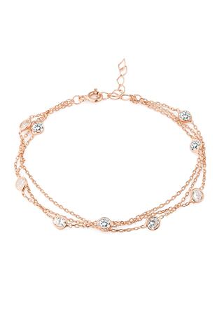Elika Silver Kadın Taşlı Rose Kaplama 925 Ayar Gümüş Bileklik
