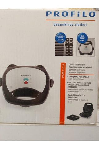 Profilo Değiştirilebilir Ve Yıkanabilir Tost Ve Waffle Makinesi Psm2101x
