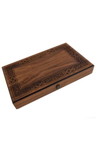 Helena Wood Art Eko Geniş Damasız Desenli Tavla (50x30x7 Cm)