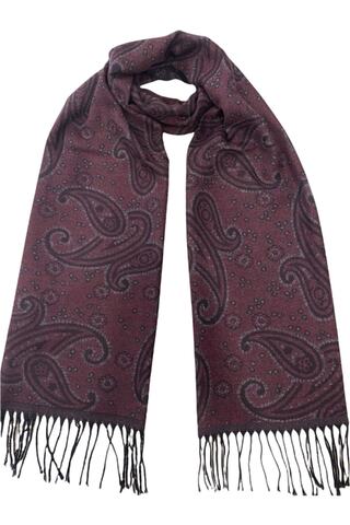 Sarar Şal Desen Bordo Kaşkol M-19