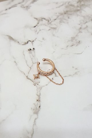 MorMajor Silver Ithal Zirkon Taşlı Kutup Yıldızlı Kıkırdak Küpe