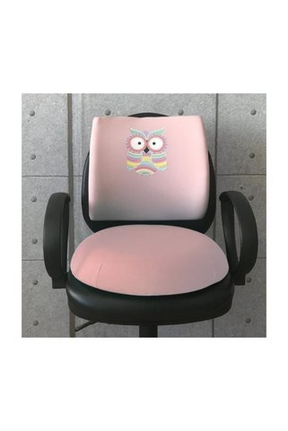 Officeküp Officekup Sevimli Baykuş Visco Bel Yastığı Ve Visco Ortopedik Oturma Minderi 2'li Set - Pembe