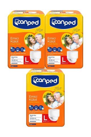 Canped Emici Külot Büyük Boy (LARGE) 110-150 Cm 8'li X 3 Adet