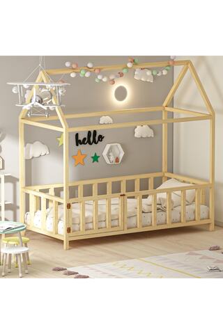 GİVAYO WOOD'S Teddy Montessori Yatak Çam Kapılı