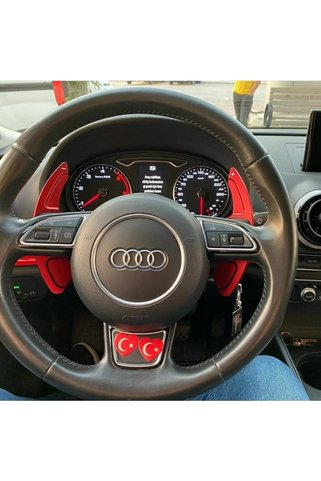 Audi A3 2012-2016 Direksiyon F1 Kulakcık Kırmızı Paddle Shift Metal