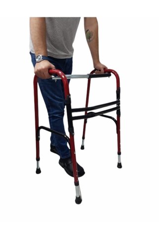 ZeyMer Medikal Hareketli Katlanabilir Alüminyum Kırmızı Wolker