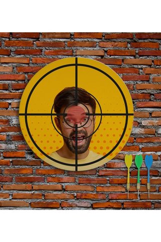 Bk Gift Kişiye Özel Fotoğraflı Eğlenceli 40cm Dart Oyun Seti Model 4