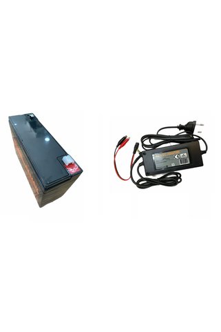 ATA ELEKTRONİK Dolu Tiago Akülü Araba Uyumlu 6v 12ah - 6 Volt 12 Amper 6 Volt Akü + Şarj Şarz Cihazı Adaptör 3.5a