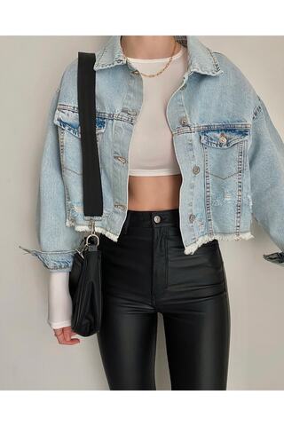 Ekim Store Crop Denım Kot Ceket