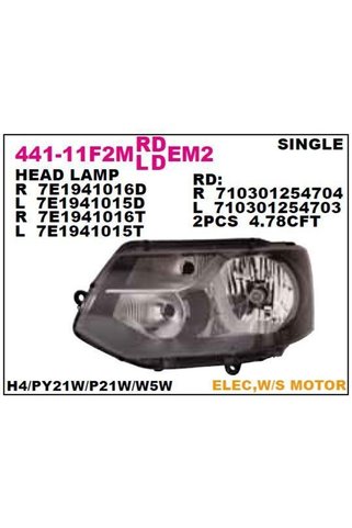 Depo 441-11f2rmldem2 On Far Sag Siyah Volkswagen T6 Transporter 10 (WH972529)