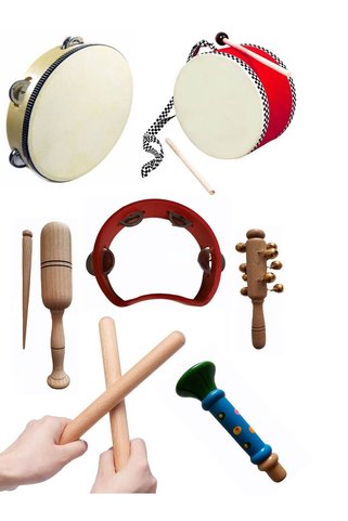 Vipfırsat 7 Adet Ahşap Müzik Aleti Davul Ve Ritim Seti