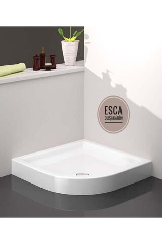 Esca 110x110 Oval Monoblok Duş Teknesi H-12 Cm Yükseklik Kaliteli Sert Akrilik - Duşakabin