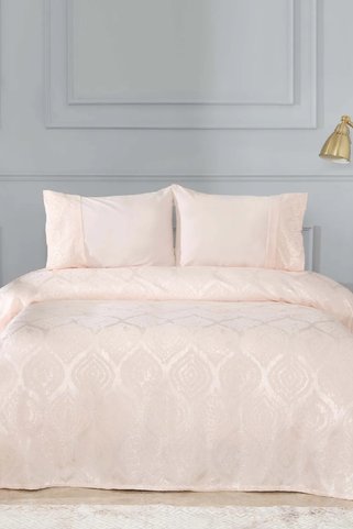 Karaca Home Aura Pudra Dantelli %100 Pamuk Private Çift Kişilik Pike Set