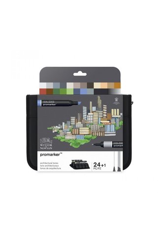 Winsor Newton Winsor & Newton Promarker 24+1 Mimarlık Tonları Çantalı Set (24 Renk + Karıştırıcı)