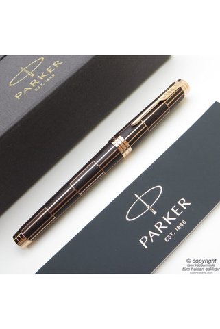 Parker Premier Luxury Altın Kahve Gt Roller Kalem | Kalem | Isme Özel Kalem | Hediyelik Kalem