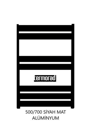 Termorad Mat Siyah Alüminyum Havlupan 50*70 Cm Petsa Slim