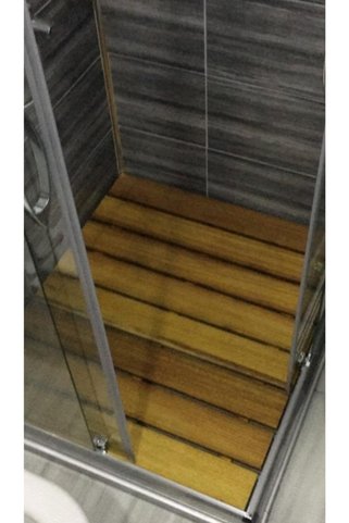 OBERS Iroko Duş Izgarası 100x100cm Ağaç Izgara Ağaç Duş Teknesi Deck Izgara Tik Izgara