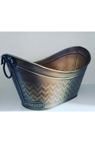 KOCHER Dekoratif Şömine Kovası Sepet Antik Eskitme Gold 60 cm