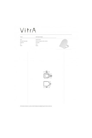 VitrA 48-003-001 S50 Form Klozet Kapağı