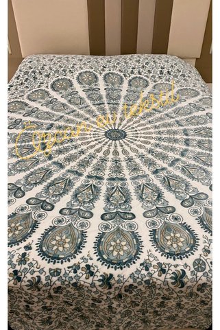 Sarar Çift Kişilik Battaniye-mandala Turkuaz
