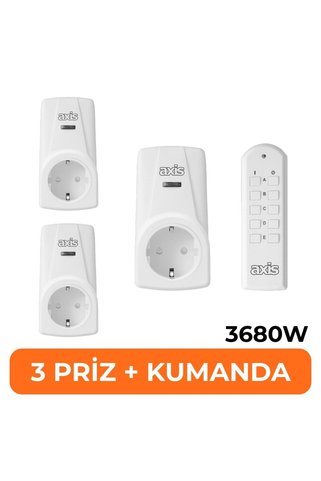 Axis 3'lü Uzaktan Kumandalı Priz Set 3680 W