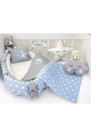 ebabynest Big Star Serisi Mavi Babynest Set V1 Yıldız Tasarım