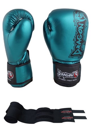 Dragondo Favela Boks Eldiveni Kick Boks Muay Thai Eldiveni Ve Whiteface Boks Bandajı 2’li Set 30126