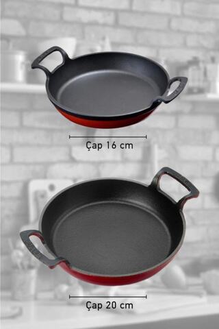Lava Döküm Yuvarlak Kulplu Tava 16-20 cm