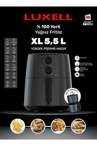 Luxell Fastfryer Xl 5.5 Litre ( Yağsız Fritöz Airfryer ) Lx-fc5130