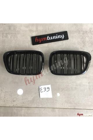 HYM TUNİNG Bmw 5 Serisi Uyumlu E39 Panjur, M5 Böbrek, Piano Black, Çift Tırnak, Parlak Siyah Spor Izgara