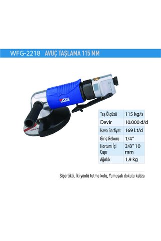 Wufu Havalı Avuç Taşlama 115 Mm 10,000 D/d