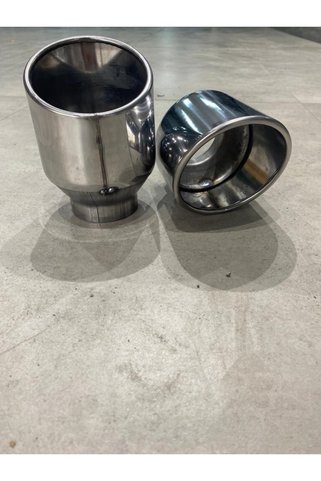 HYM TUNİNG Tek Çıkışlı 110mm Egzoz Ucu Eğik Ağız Silindirik